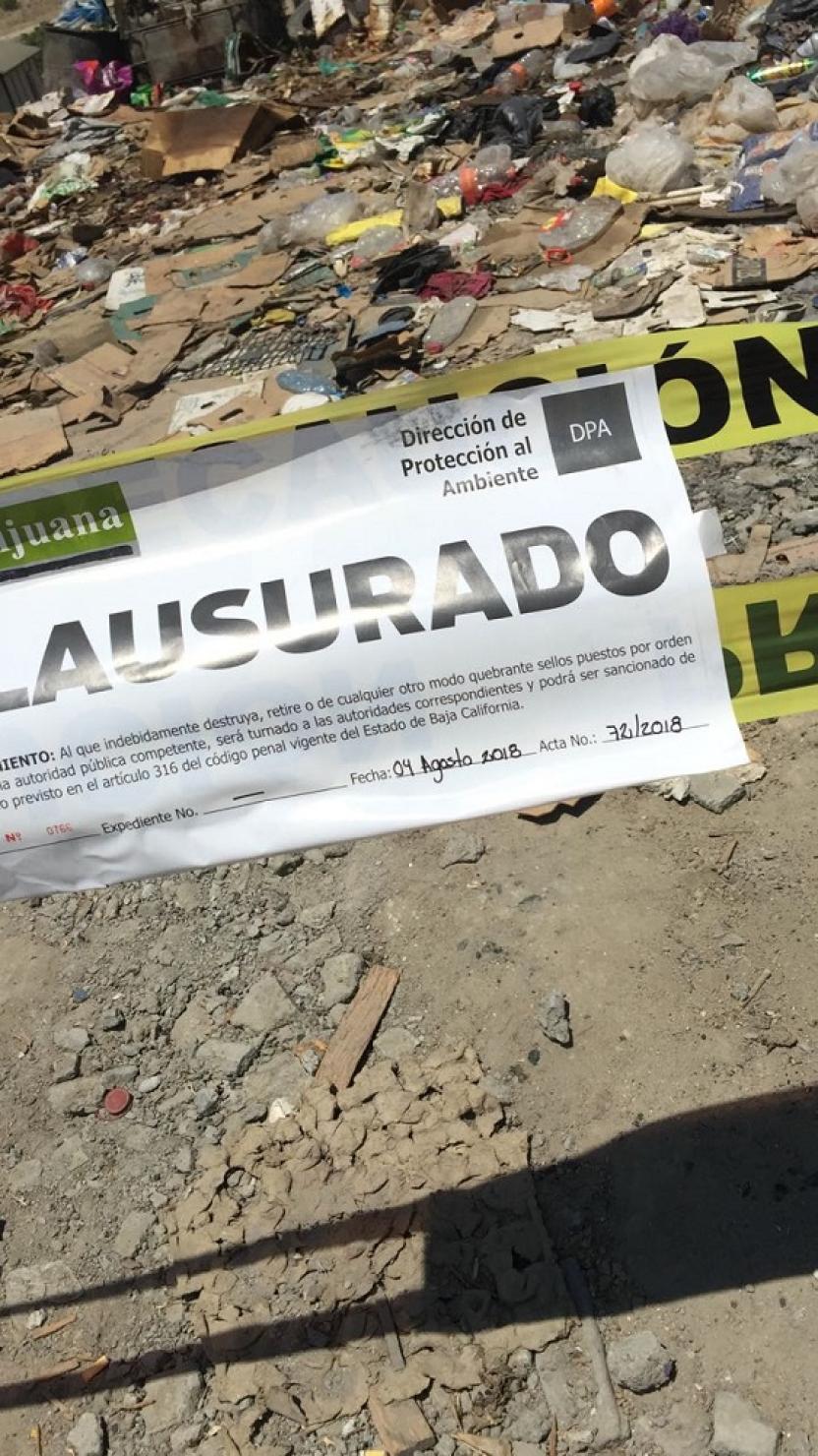 Clausuran basurero clandestino en Tijuana
