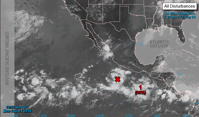 Ciclón ‘Rosa’ podrí­a impactar Baja California para el 2 o 3 de octubre