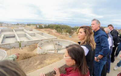 Gobernadores de ambas Californias supervisan avance de obra en planta tratadora de agua en san Antonio de los Buenos